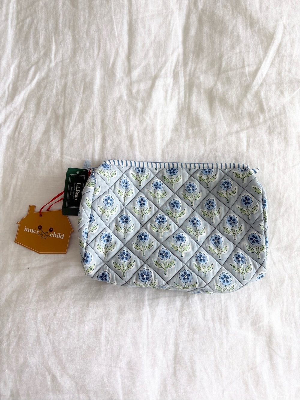 NWT Inner Child Blue Floral Cosmetic Bag